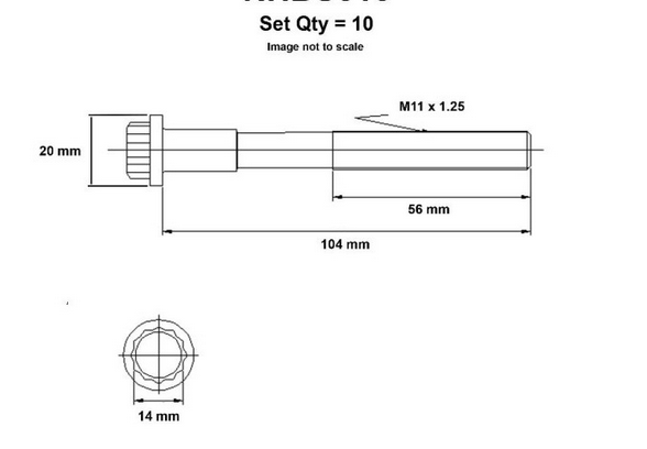 Head Bolt Toyota 2RZ/3RZ-FE/2TZ-FE/2TR-FE